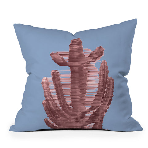 Adam Priester Rose Quartz Cactus Throw Pillow