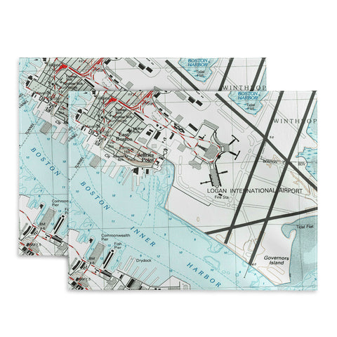Adam Shaw Boston Logan Airport Map Placemat