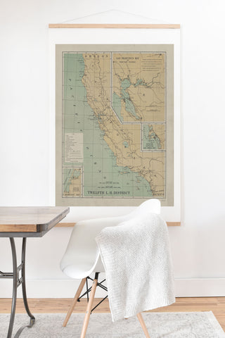 Adam Shaw California Lighthouse Map Art Print And Hanger