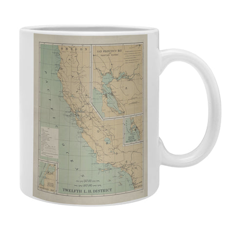 Adam Shaw California Lighthouse Map Coffee Mug