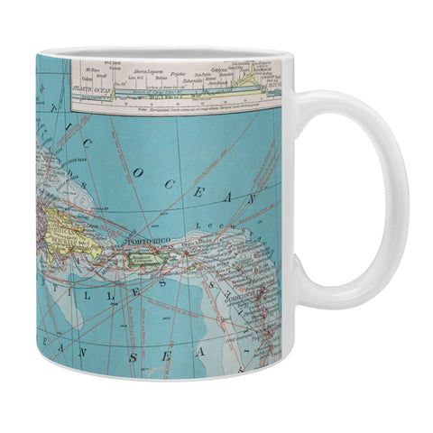 Adam Shaw Caribbean Sea Map 1913 Coffee Mug