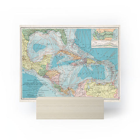 Adam Shaw Caribbean Sea Map 1913 Mini Art Print
