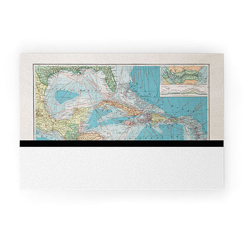 Adam Shaw Caribbean Sea Map 1913 Welcome Mat