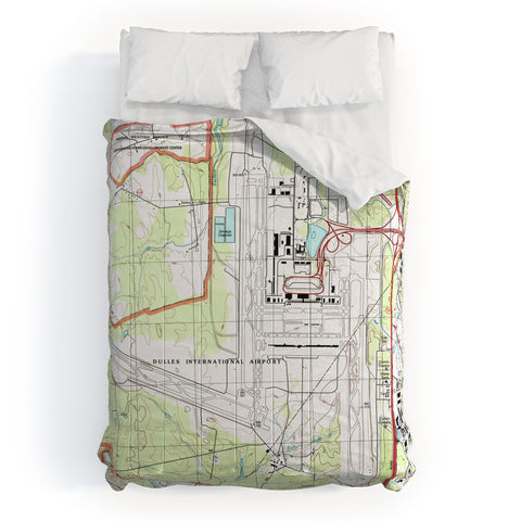 Adam Shaw IAD Dulles Airport Map Comforter