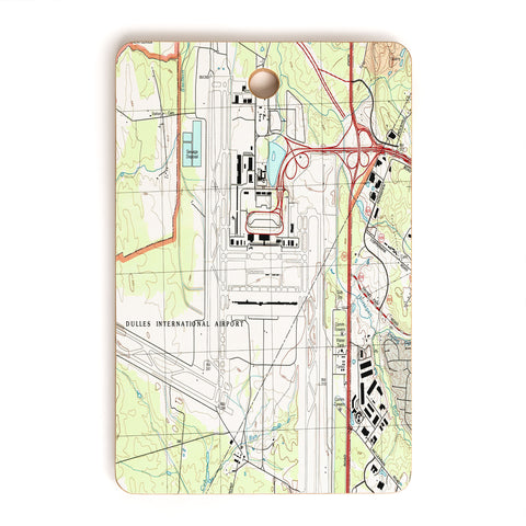 Adam Shaw IAD Dulles Airport Map Cutting Board Rectangle