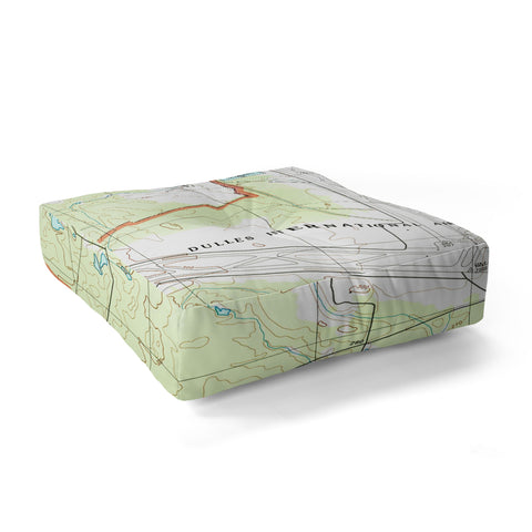 Adam Shaw IAD Dulles Airport Map Floor Pillow Square