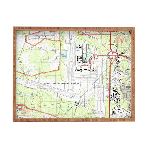 Adam Shaw IAD Dulles Airport Map Rectangular Tray