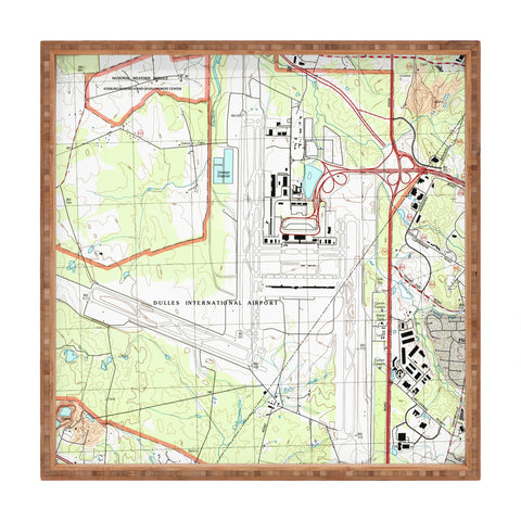 Adam Shaw IAD Dulles Airport Map Square Tray