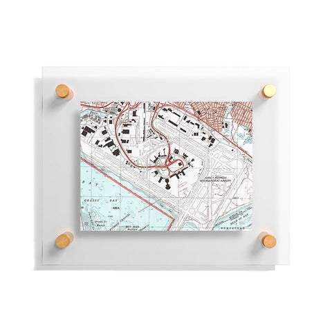 Adam Shaw JFK Airport Map Floating Acrylic Print