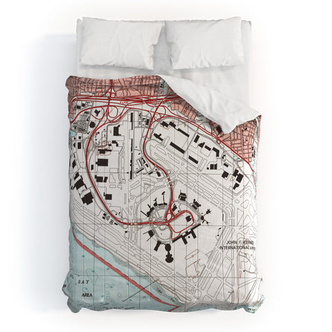Adam Shaw JFK Airport Map Comforter