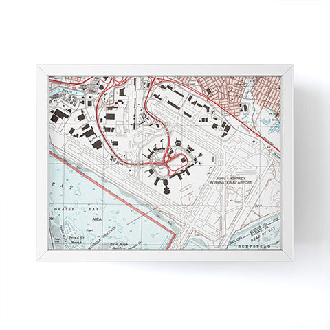 Adam Shaw JFK Airport Map Framed Mini Art Print
