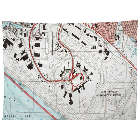 Adam Shaw JFK Airport Map Tapestry