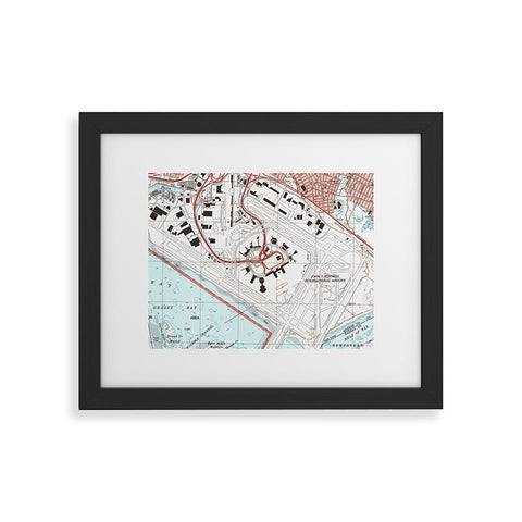 Adam Shaw JFK Airport Map Framed Art Print