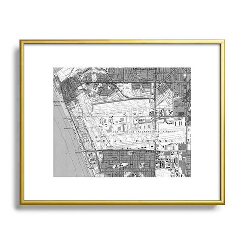 Adam Shaw LAX Airport Map Metal Framed Art Print