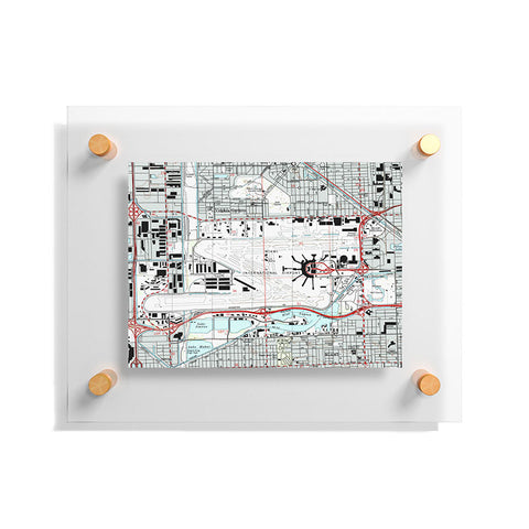Adam Shaw Miami MIA Airport Map Floating Acrylic Print