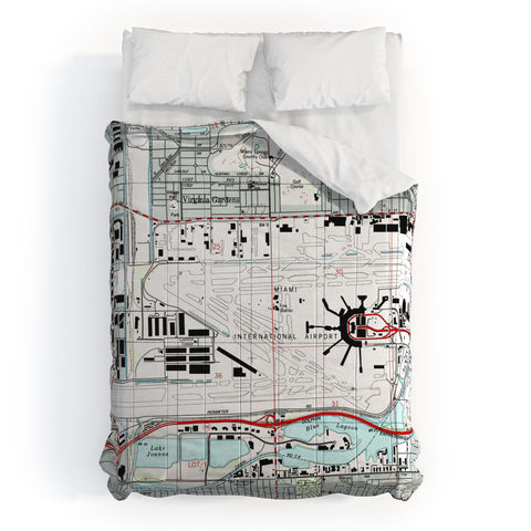 Adam Shaw Miami MIA Airport Map Comforter