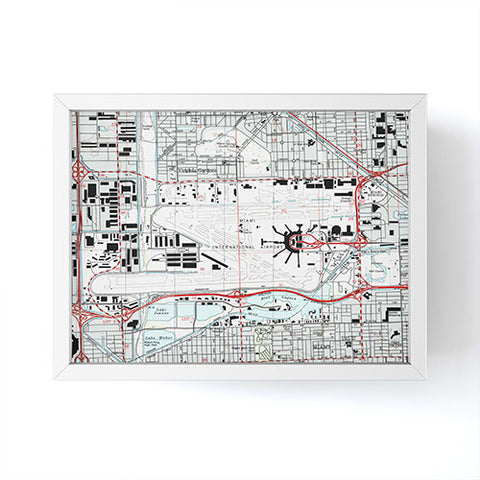 Adam Shaw Miami MIA Airport Map Framed Mini Art Print