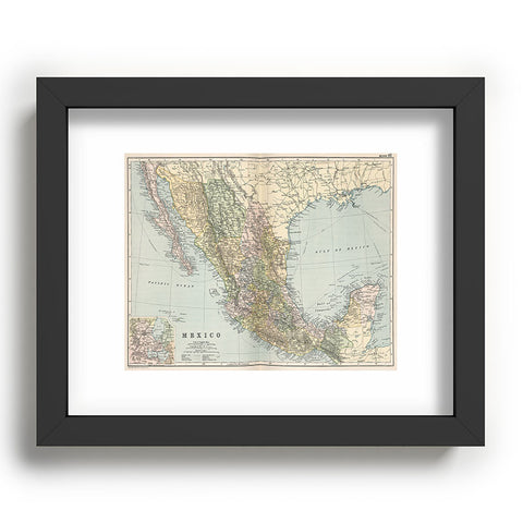 Adam Shaw Old Mexico Map 1891 Recessed Framing Rectangle