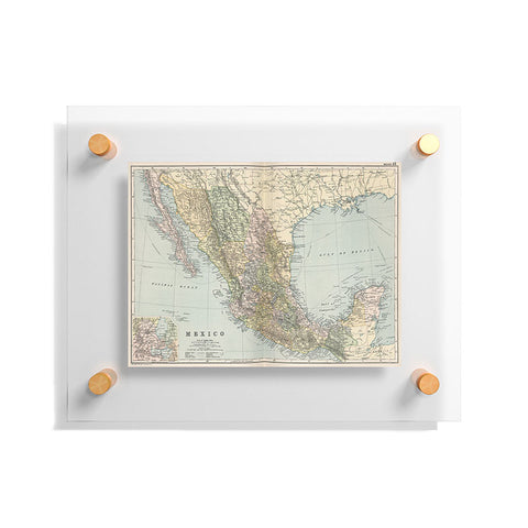 Adam Shaw Old Mexico Map 1891 Floating Acrylic Print