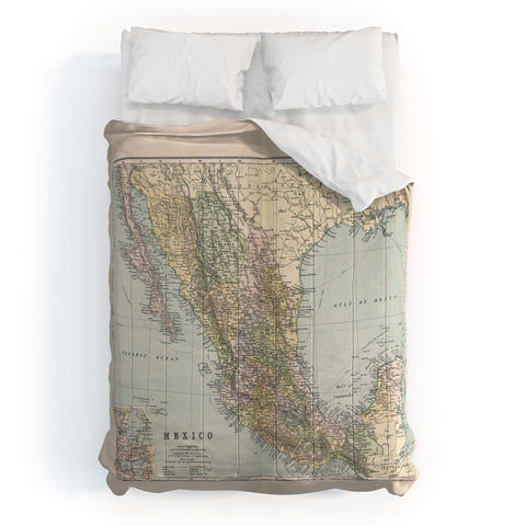 Adam Shaw Old Mexico Map 1891 Comforter