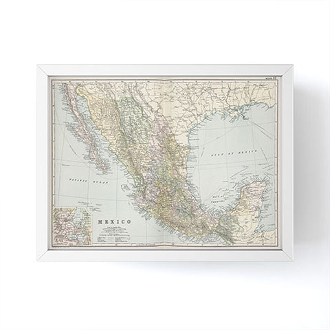 Adam Shaw Old Mexico Map 1891 Framed Mini Art Print
