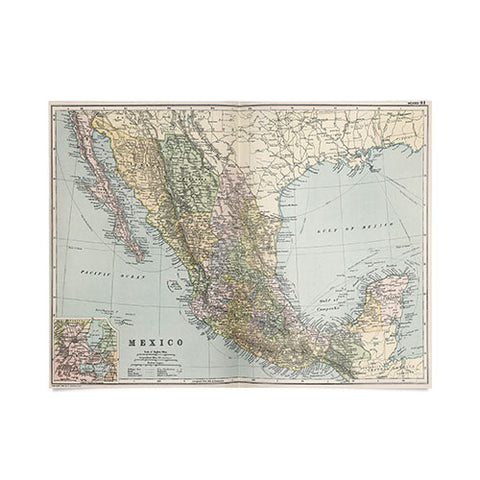 Adam Shaw Old Mexico Map 1891 Poster