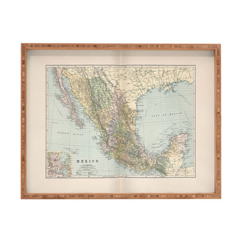 Adam Shaw Old Mexico Map 1891 Rectangular Tray