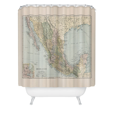 Adam Shaw Old Mexico Map 1891 Shower Curtain
