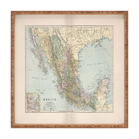 Adam Shaw Old Mexico Map 1891 Square Tray