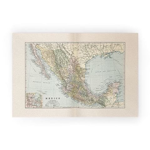 Adam Shaw Old Mexico Map 1891 Welcome Mat
