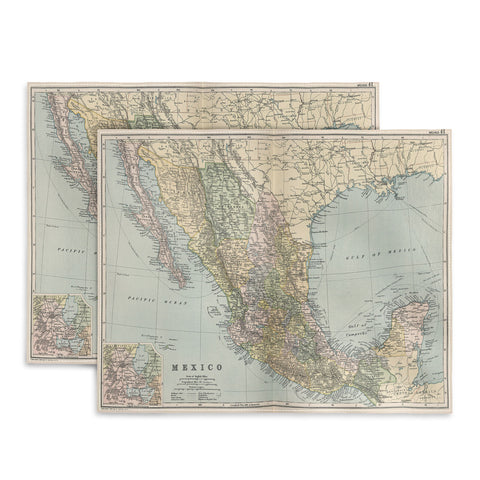 Adam Shaw Old Mexico Map 1891 Placemat