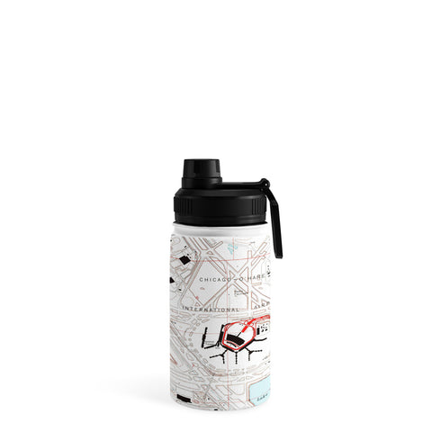 Adam Shaw ORD Chicago OHare Airport Map Water Bottle