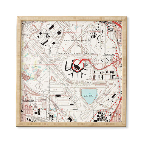 Adam Shaw ORD Chicago OHare Airport Map Framed Wall Art