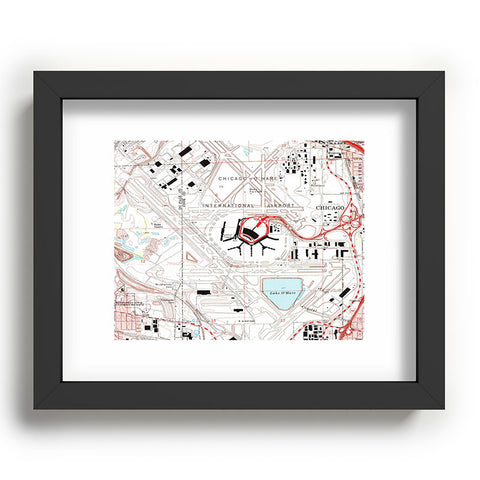 Adam Shaw ORD Chicago OHare Airport Map Recessed Framing Rectangle
