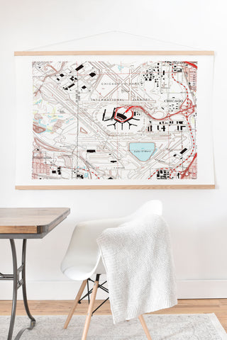 Adam Shaw ORD Chicago OHare Airport Map Art Print And Hanger