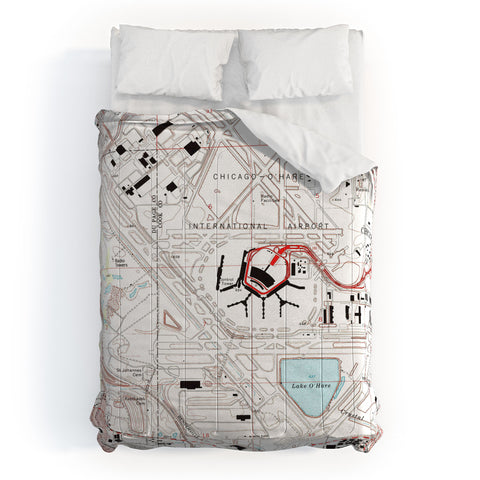 Adam Shaw ORD Chicago OHare Airport Map Comforter