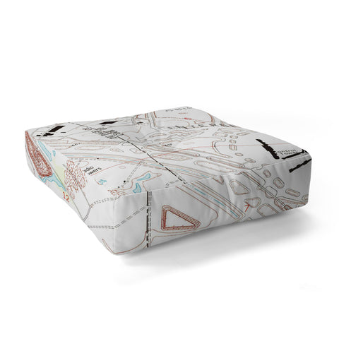 Adam Shaw ORD Chicago OHare Airport Map Floor Pillow Square