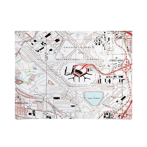 Adam Shaw ORD Chicago OHare Airport Map Poster