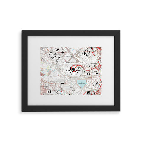 Adam Shaw ORD Chicago OHare Airport Map Framed Art Print