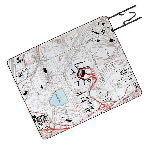 Adam Shaw ORD Chicago OHare Airport Map Picnic Blanket