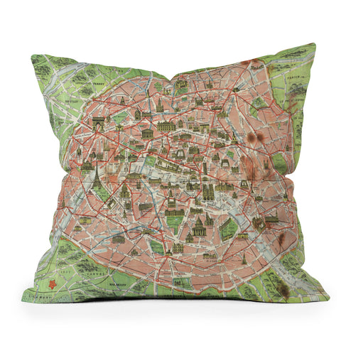 Adam Shaw Paris France 1920 Throw Pillow