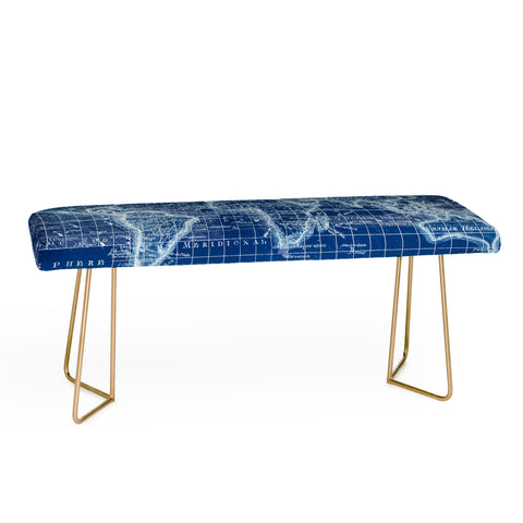 Adam Shaw World Map Blueprint Bench