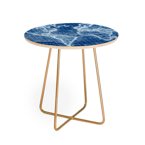 Adam Shaw World Map Blueprint Round Side Table