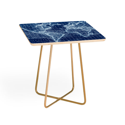Adam Shaw World Map Blueprint Side Table