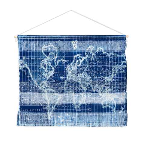 Adam Shaw World Map Blueprint Wall Hanging Landscape