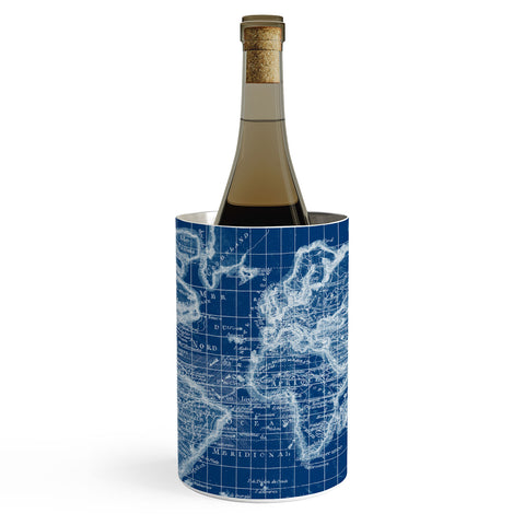 Adam Shaw World Map Blueprint Wine Chiller