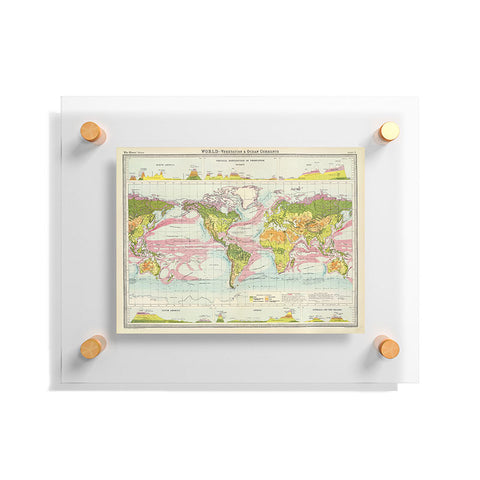 Adam Shaw World Map of Mother Nature Floating Acrylic Print