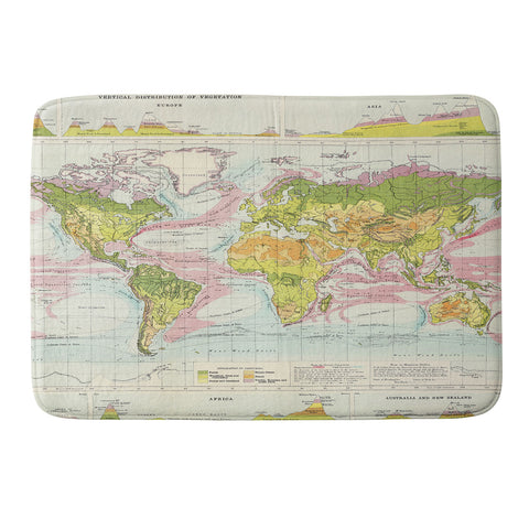 Adam Shaw World Map of Mother Nature Memory Foam Bath Mat