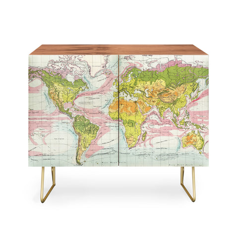 Adam Shaw World Map of Mother Nature Credenza