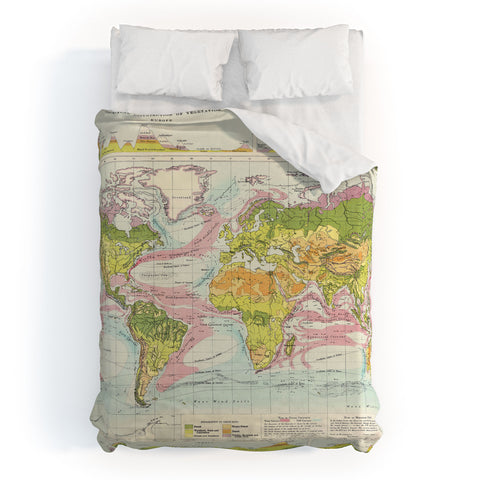 Adam Shaw World Map of Mother Nature Duvet Cover